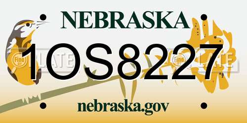 1OS8227 Nebraska License Plate