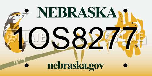 1OS8277 Nebraska License Plate