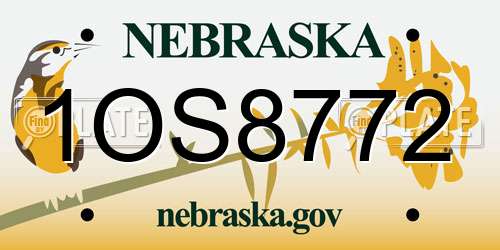 1OS8772 Nebraska License Plate