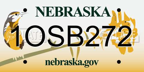 1OSB272 Nebraska License Plate