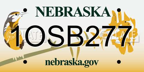 1OSB277 Nebraska License Plate