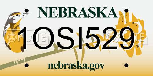 1OSI529 Nebraska License Plate