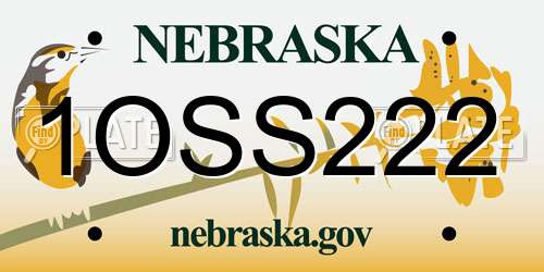 1OSS222 Nebraska License Plate
