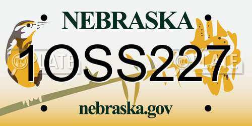 1OSS227 Nebraska License Plate
