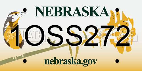 1OSS272 Nebraska License Plate