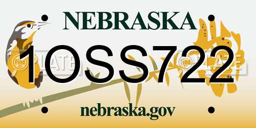 1OSS722 Nebraska License Plate