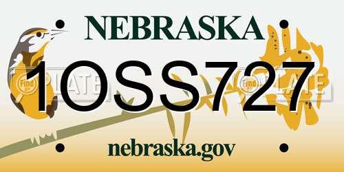 1OSS727 Nebraska License Plate