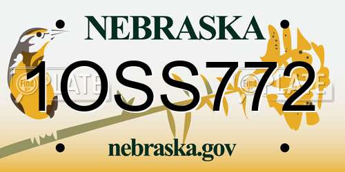 1OSS772 Nebraska License Plate