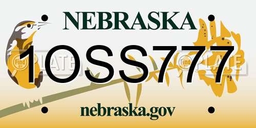 1OSS777 Nebraska License Plate