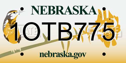 1OTB775 Nebraska License Plate