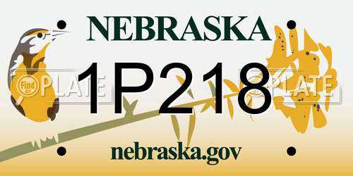 1P218 Nebraska License Plate