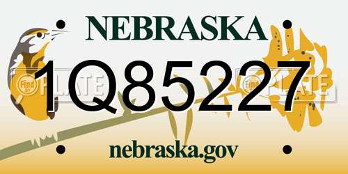 1Q85227 Nebraska License Plate