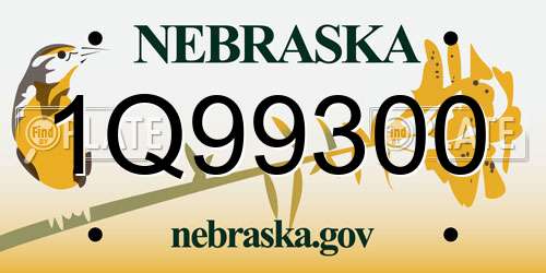 1Q99300 Nebraska License Plate