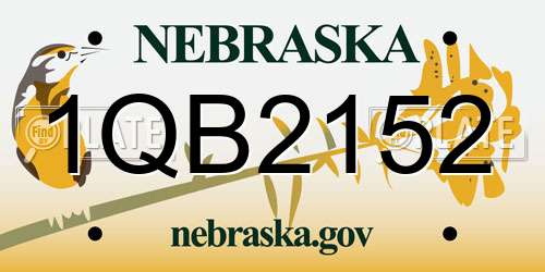 1QB2152 Nebraska License Plate