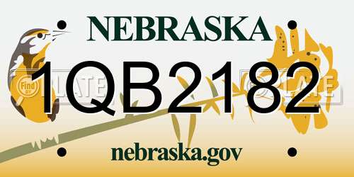 1QB2182 Nebraska License Plate
