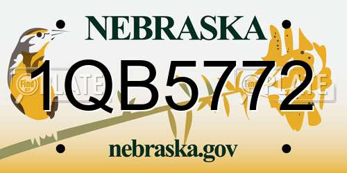 1QB5772 Nebraska License Plate