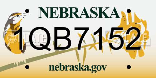 1QB7152 Nebraska License Plate