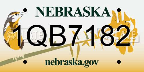 1QB7182 Nebraska License Plate