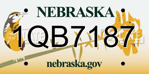 1QB7187 Nebraska License Plate