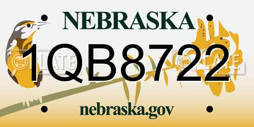 1QB8722 Nebraska License Plate