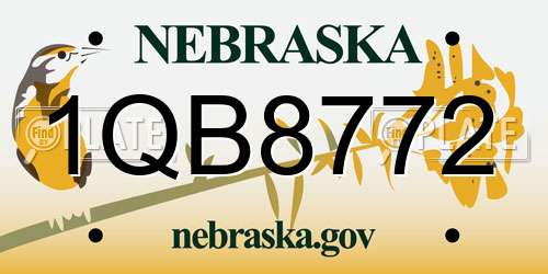 1QB8772 Nebraska License Plate