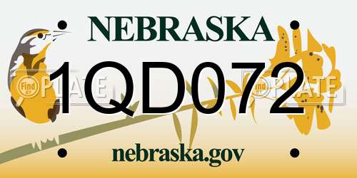 1QD072 Nebraska License Plate