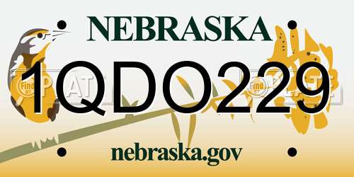 1QDO229 Nebraska License Plate