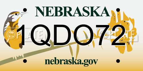 1QDO72 Nebraska License Plate