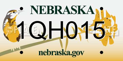 1QH015 Nebraska License Plate