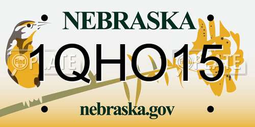 1QHO15 Nebraska License Plate