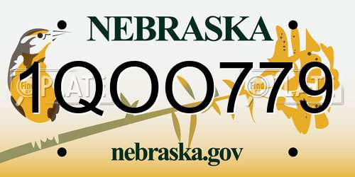 1QOO779 Nebraska License Plate