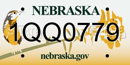 1QQ0779 Nebraska License Plate