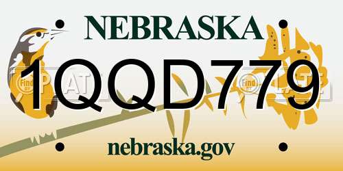 1QQD779 Nebraska License Plate