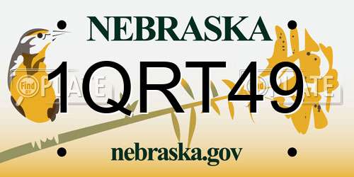 1QRT49 Nebraska License Plate
