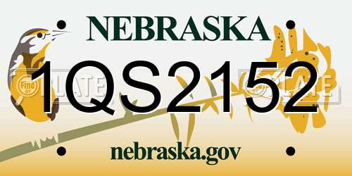 1QS2152 Nebraska License Plate