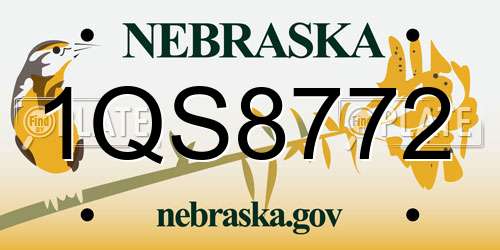 1QS8772 Nebraska License Plate