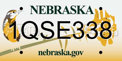 1QSE338 Nebraska License Plate