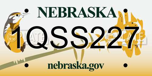 1QSS227 Nebraska License Plate