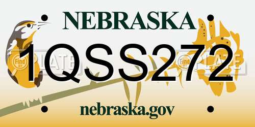 1QSS272 Nebraska License Plate