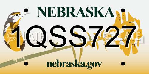 1QSS727 Nebraska License Plate