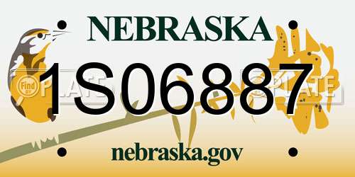 1S06887 Nebraska License Plate