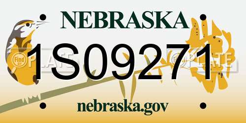 1S09271 Nebraska License Plate
