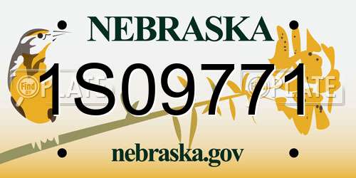1S09771 Nebraska License Plate
