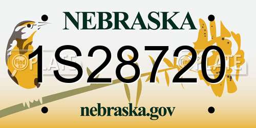 1S28720 Nebraska License Plate