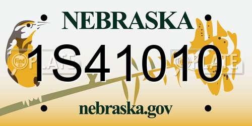 1S41010 Nebraska License Plate