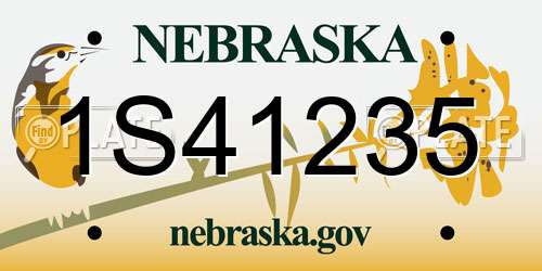 1S41235 Nebraska License Plate