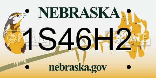 1S46H2 Nebraska License Plate