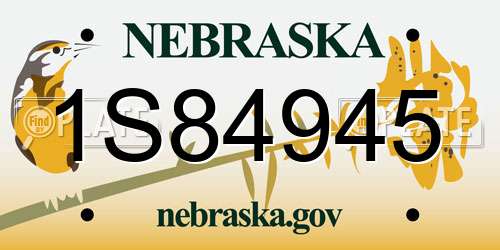 1S84945 Nebraska License Plate
