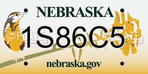 1S86C5 Nebraska License Plate