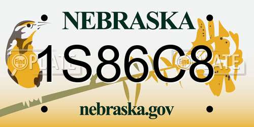 1S86C8 Nebraska License Plate